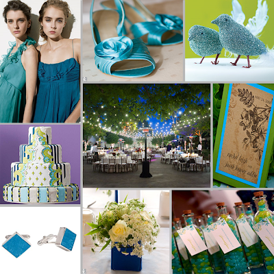 Tried and True Wedding and Event Planning Blue and Green Inspiration Board