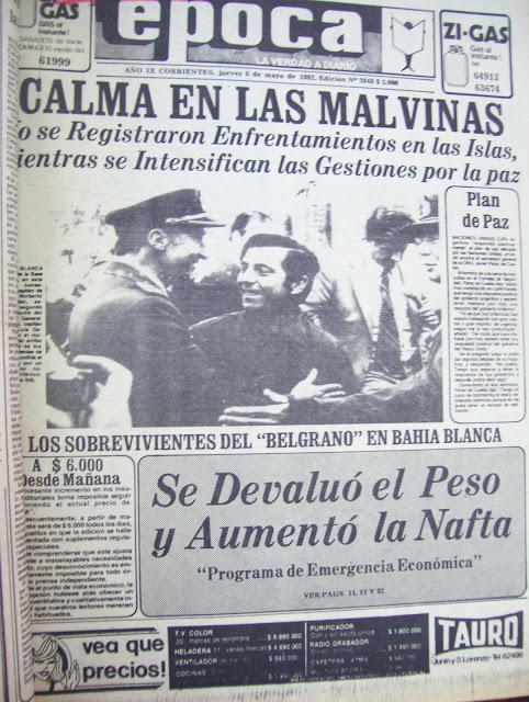 Diario Epoca (6 de Mayo de 1982), guerra de malvinas