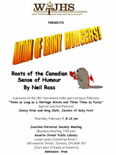 Junction Premiere: Nation of Irony Mongers: Roots of the Canadian Sense of Humour with Neil Ross