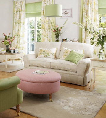 Mint and pink color palette interior design