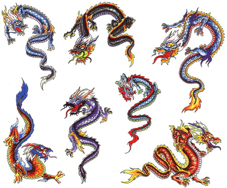 Flame Dragon Tattoo Design