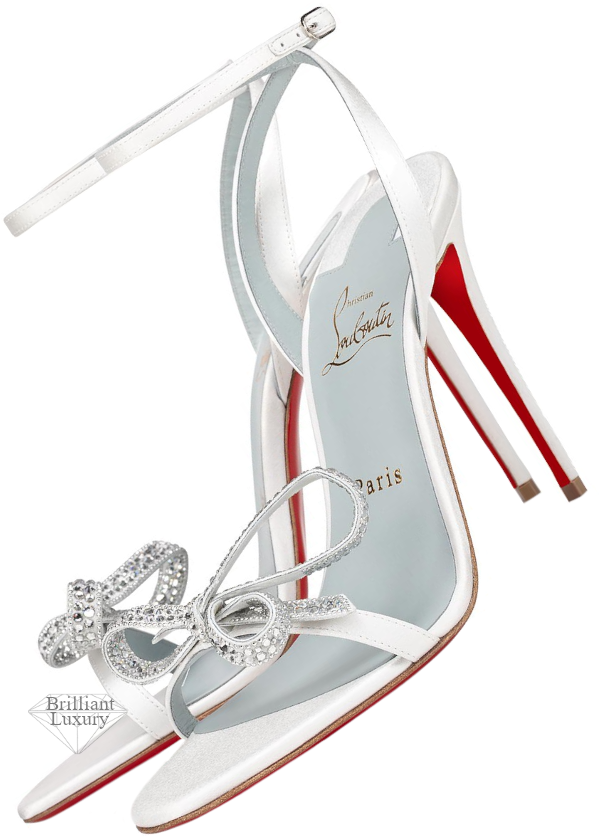 ♦Christian Louboutin white Jewel Queen bow sandal #christianlouboutin #shoes #white #brilliantluxury