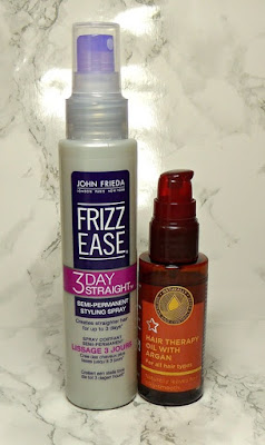 Frizz Ease 3 Day Straight Serum and Superdrug Hair Therapy Oil
