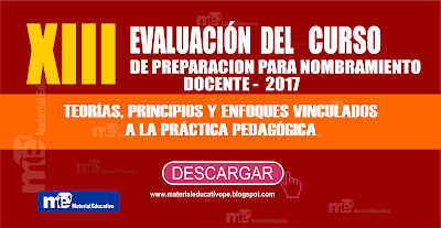 XIII EVALUACIÓN  DEL CURSO DE PREPARACION PARA NOMBRAMIENTO DOCENTE 