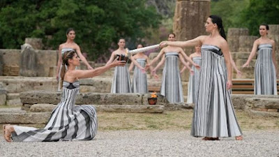 The Olympic Flame Lighting Ceremony was held in the city of Olympia, Greece