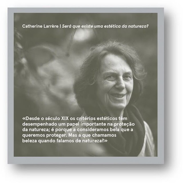 Catherine Larrère, professora emérita na Universidade Paris 1 Panthéon-Sorbonne e especialista em Filosofia Moral e Política, tentará responder a estas questões na palestra “Será que existe uma estética da natureza?”