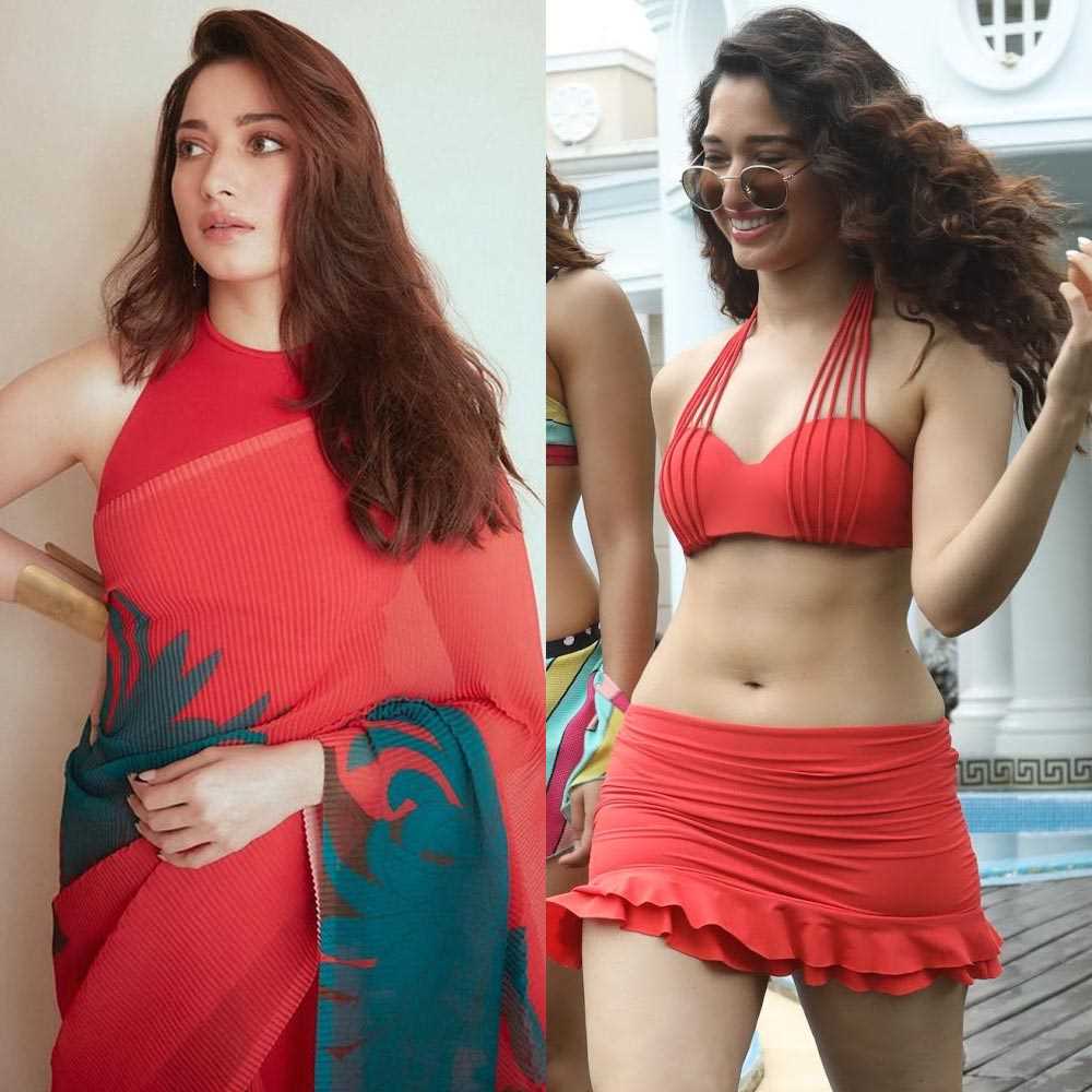 Tamannaah saree vs bikini hot indian actress