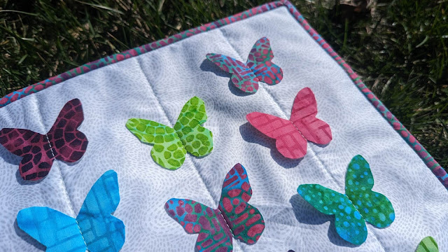 Butterfly mini quilt made with 3-D butterflies