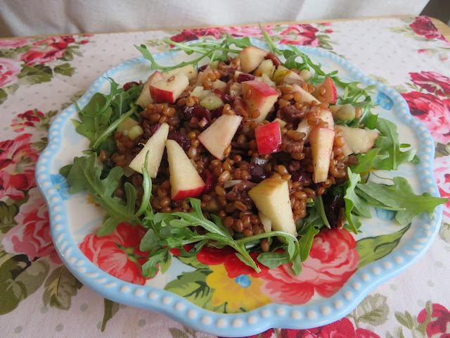 Wheatberry Apple Salad with Cranberries
