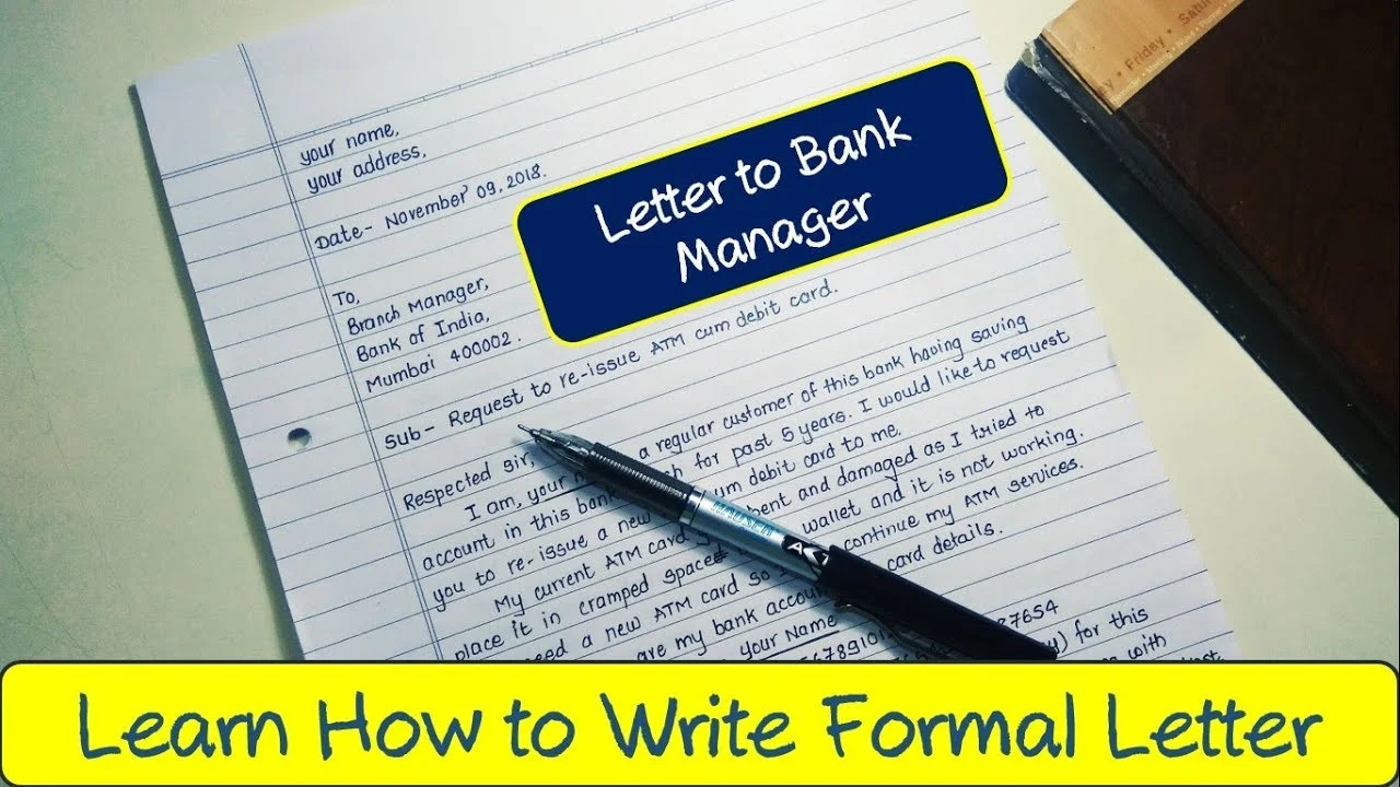 Formal Letter format and Samples for Applying new ATM Card