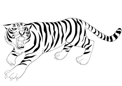 Desenhos de tigre para imprimir e colorir