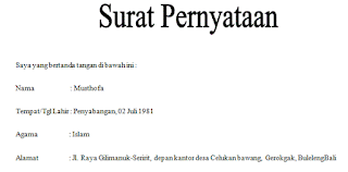 Contoh Surat Pernyataan  Cara Membuat Surat Pernyataan 