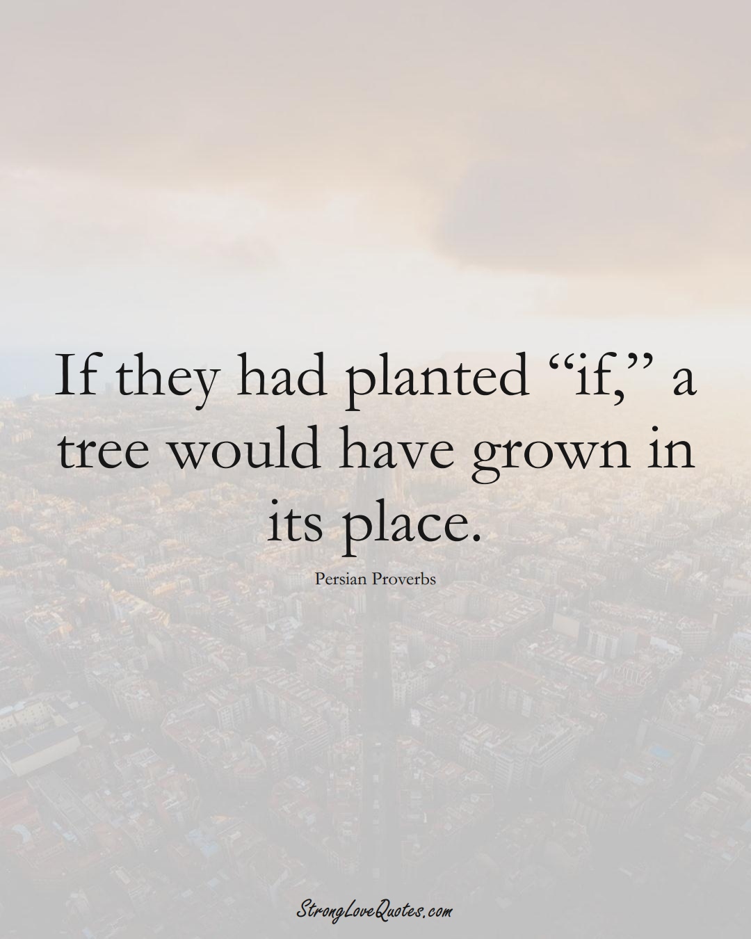 If they had planted “if,” a tree would have grown in its place. (Persian Sayings);  #aVarietyofCulturesSayings