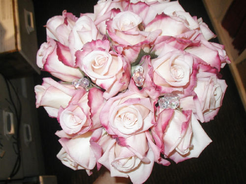 Stunning pale antique pink rose wedding bouquet