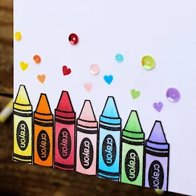 Sunny Studio Stamps: School Time Rainbow Crayon Birthday Card by Vanessa Menhorn.