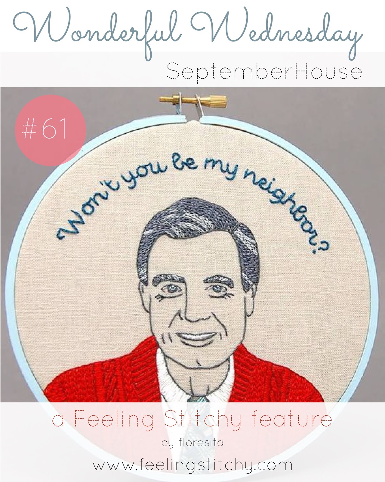 Wonderful Wednesday 61 Free Mr. Rogers pattern by SeptemberHouse as featured on Feeling Stitchy by floresita