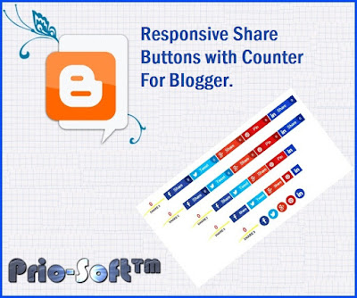 Responsive Share Buttons with Counter For Blogger.