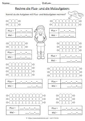 Zusammenhänge zwischen der Multiplikation und der Addition erkennen und verstehen. Aufgaben und Arbeitsblätter zur Multiplikation mit 2 