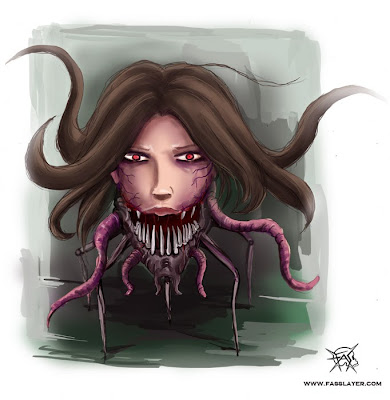 arachnohead horror illustration