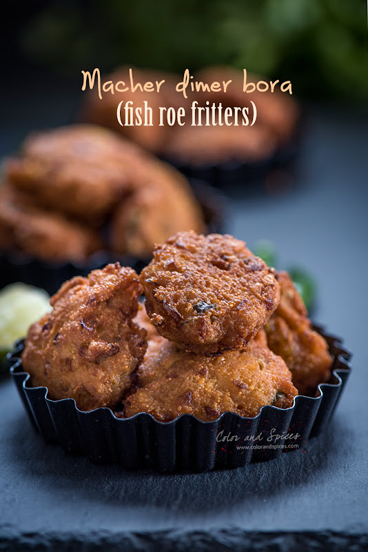 Macher dimer bora (fish roe fritters)