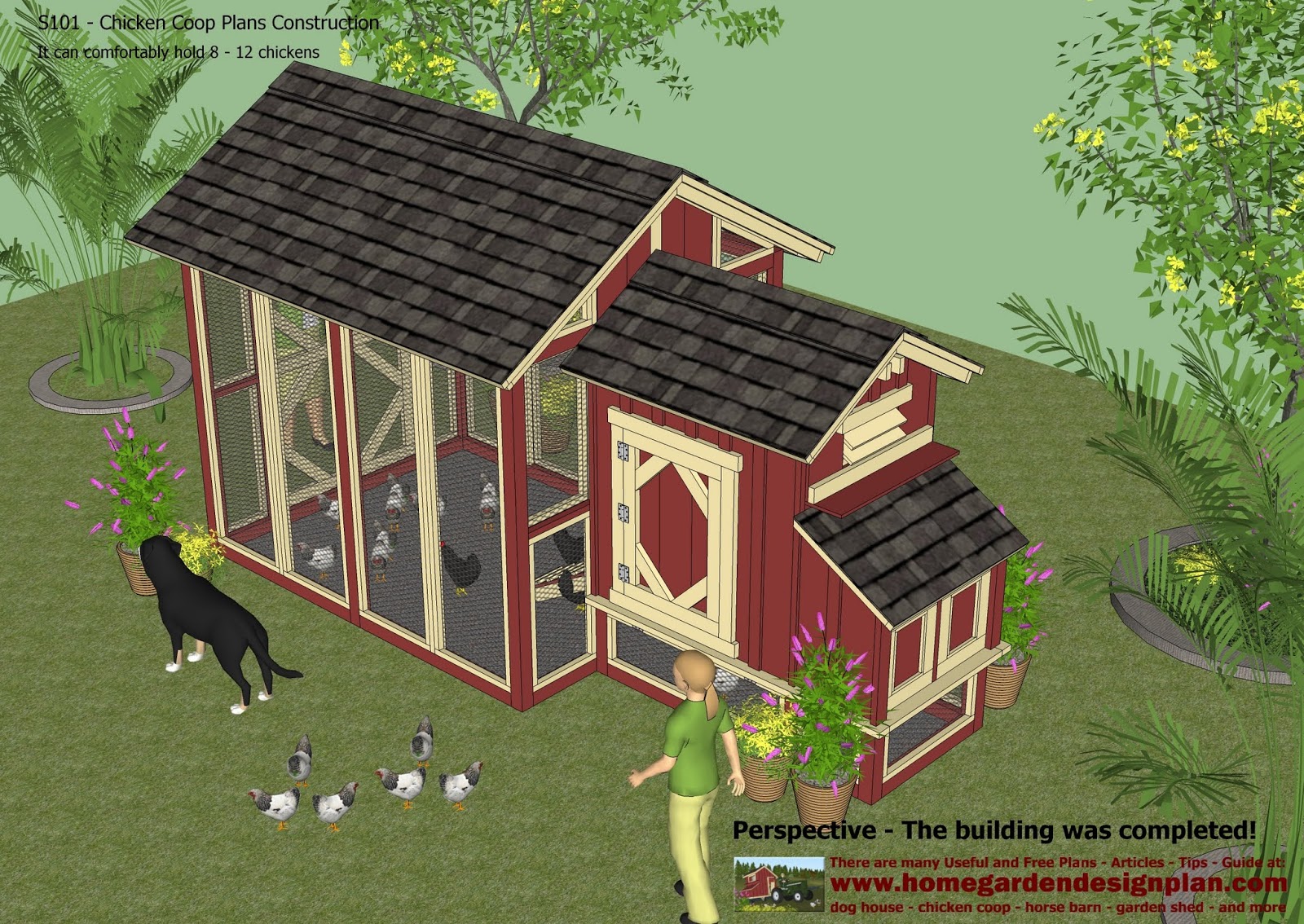 garden plans: S101 - Chicken Coop Plans Construction - Chicken Coop ...