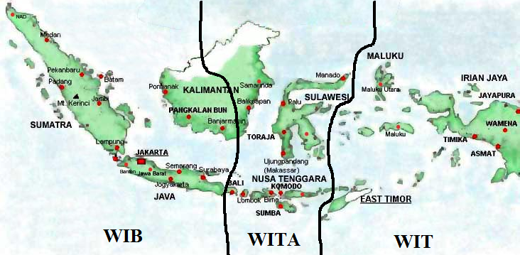 Pembagian Waktu  di Wilayah Indonesia  Lentera Geografi