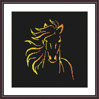 Fire horse cross stitch pattern - Tango Stitch