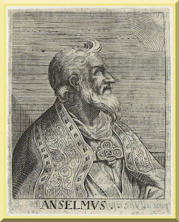 "Saint Anselm of Canterbury" - A mid-17th century engraving of Anselm - PD-1923