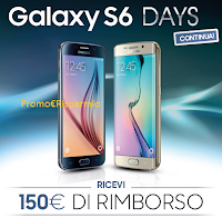 Logo Rimborso da euro 150,00 con Galaxy S6 Days! Un risparmio imperdibile