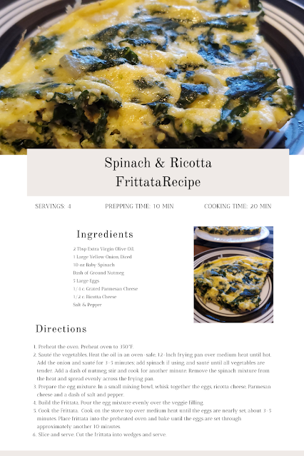 Printable Spinach & Ricotta Frittata Recipe