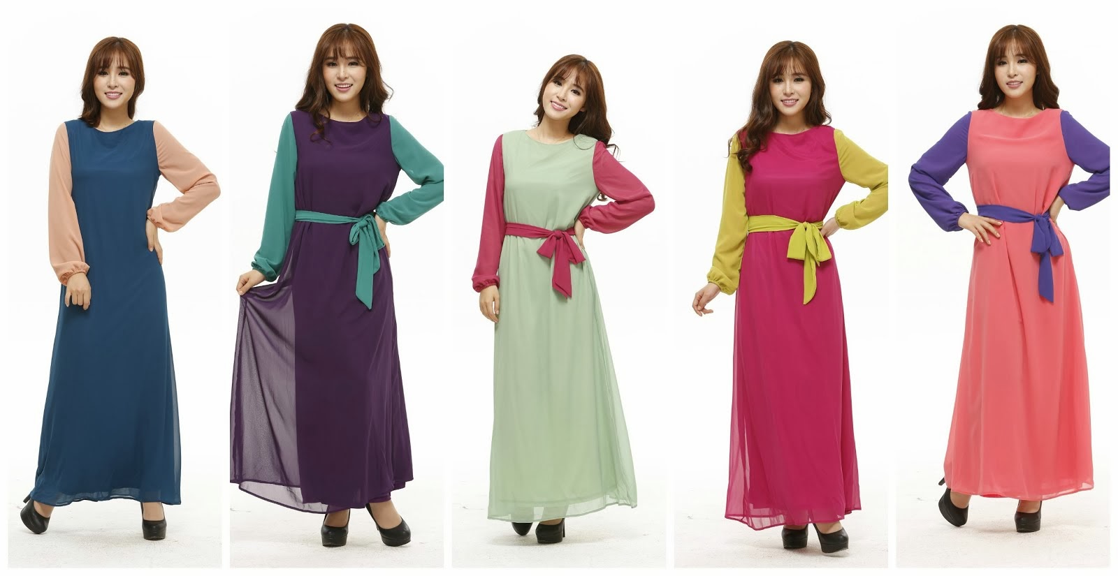 Joint Color Chiffon With Belt BNSD51201