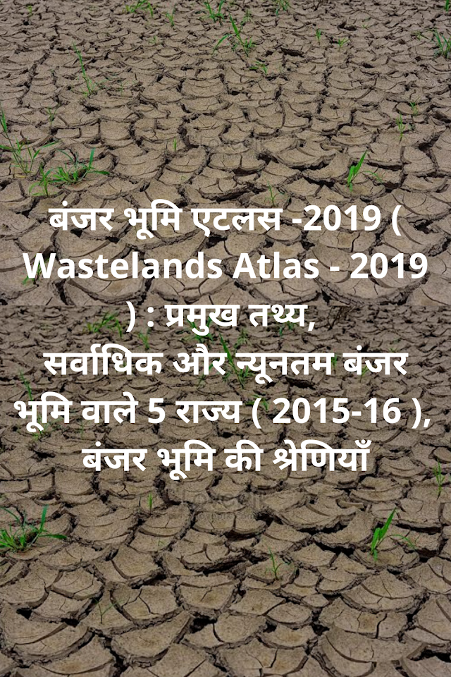 बंजर भूमि एटलस -2019 ( Wastelands Atlas - 2019 ) : प्रमुख तथ्य