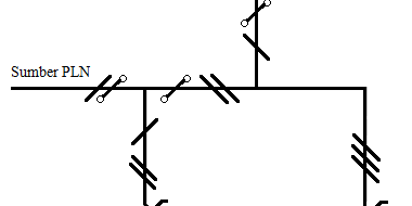 Kumpulan Diagram Instalasi Penerangan satu lampu dikendalikan dari banyak tempat