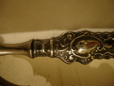 Antique Hallmarked Sterling Silver Rococo Handled Ladies Glove Strecher 1882