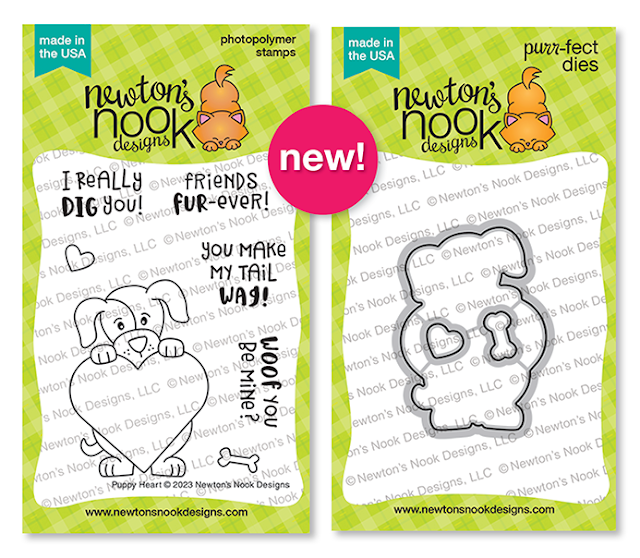 Puppy Heart Stamp Set and Coordinating Die Set by Newton's Nook Designs