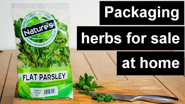 Packaging herbs for sale at home