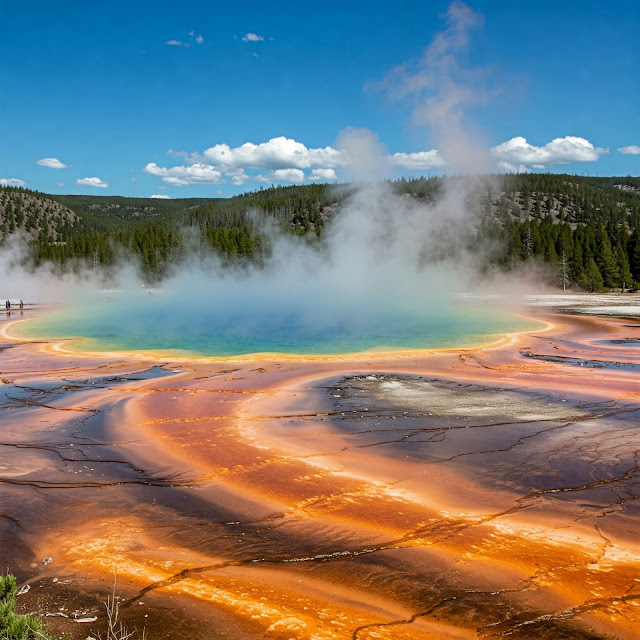 Géiser Old Faithful en erupción en el Parque Nacional de Yellowstone, Wyoming.