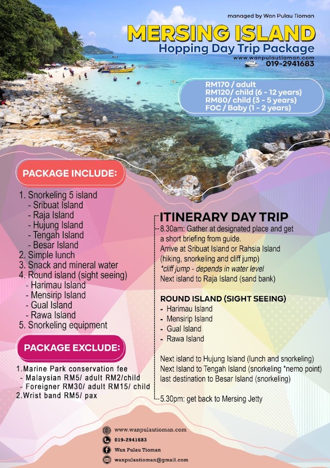 Pakej Day Trip Ke Pulau Mersing 2023 ~ Trip Pulau Sribuat