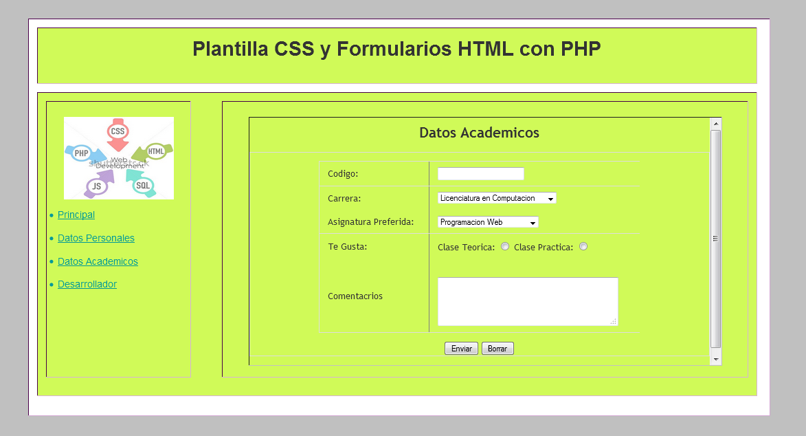Plantillas de formularios html y css
