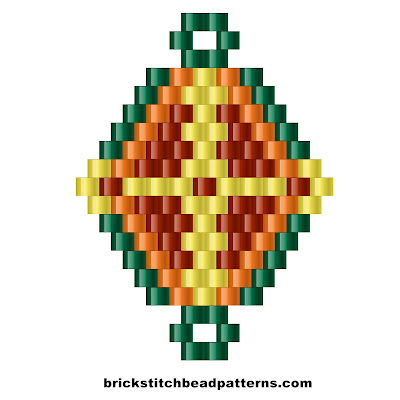 Free earring brick stitch bead weaving pattern color chart