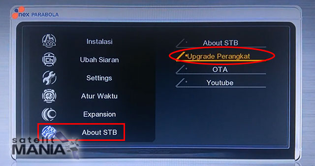 Cara Upgrade SW Receiver Nex Parabola Merah