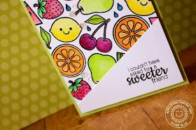 Sunny Studio: Fresh & Fruity Sweet Friend Fruit Card by Eloise Blue