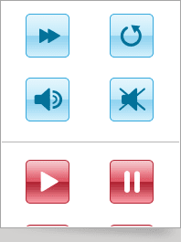 Colorful Multimedia Player Icon Set