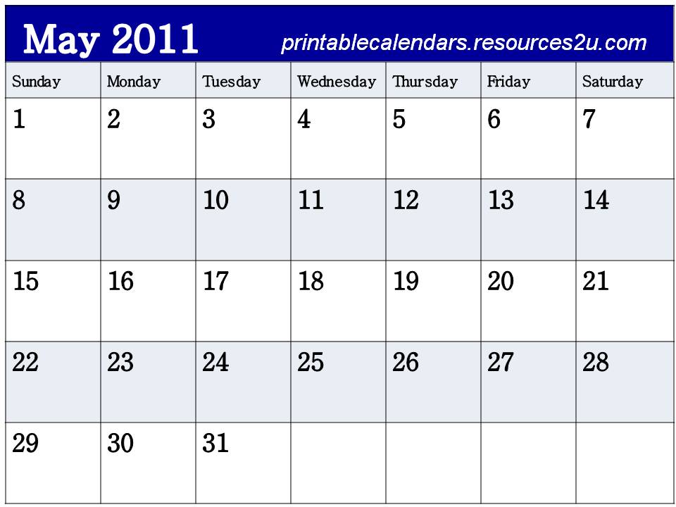 may 2011 calendar printable free. may 2011 calendar printable