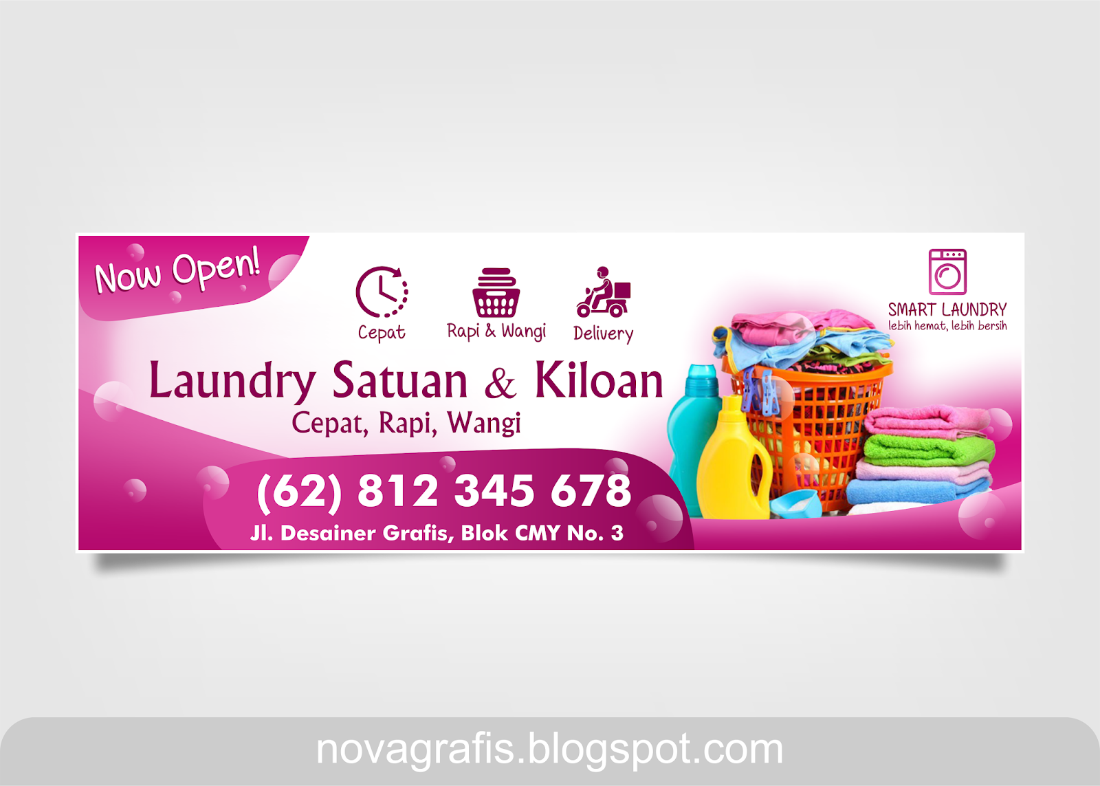 Banner Laundry  Spanduk  Laundry  Nova Grafis