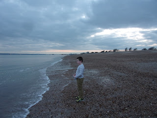 eastney beach looking to southsea promenade sunset