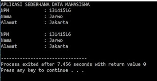 Contoh Aplikasi Sederhana Data Mahasiswa Menggunakan Metode Struct Dalam Bahasa C++