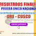 DRE Cusco -  Resultado Final de la Prueba Unica Nacional y Relacion de postulantes Habilitados para etapa Descentralizada de Nombramiento Docente 2017