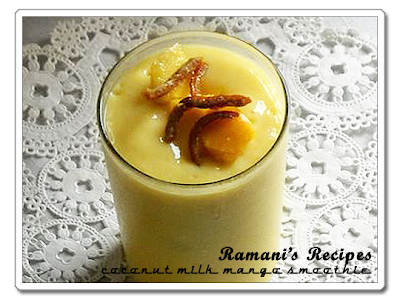 Coconut Milk mango Smoothie - Ramani's Recipes
