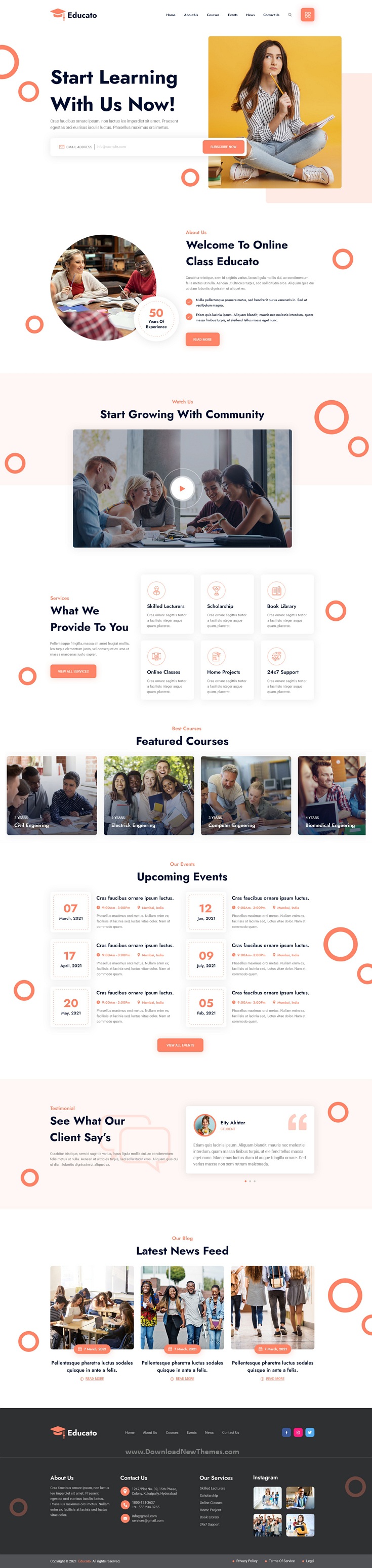 Education PSD Template